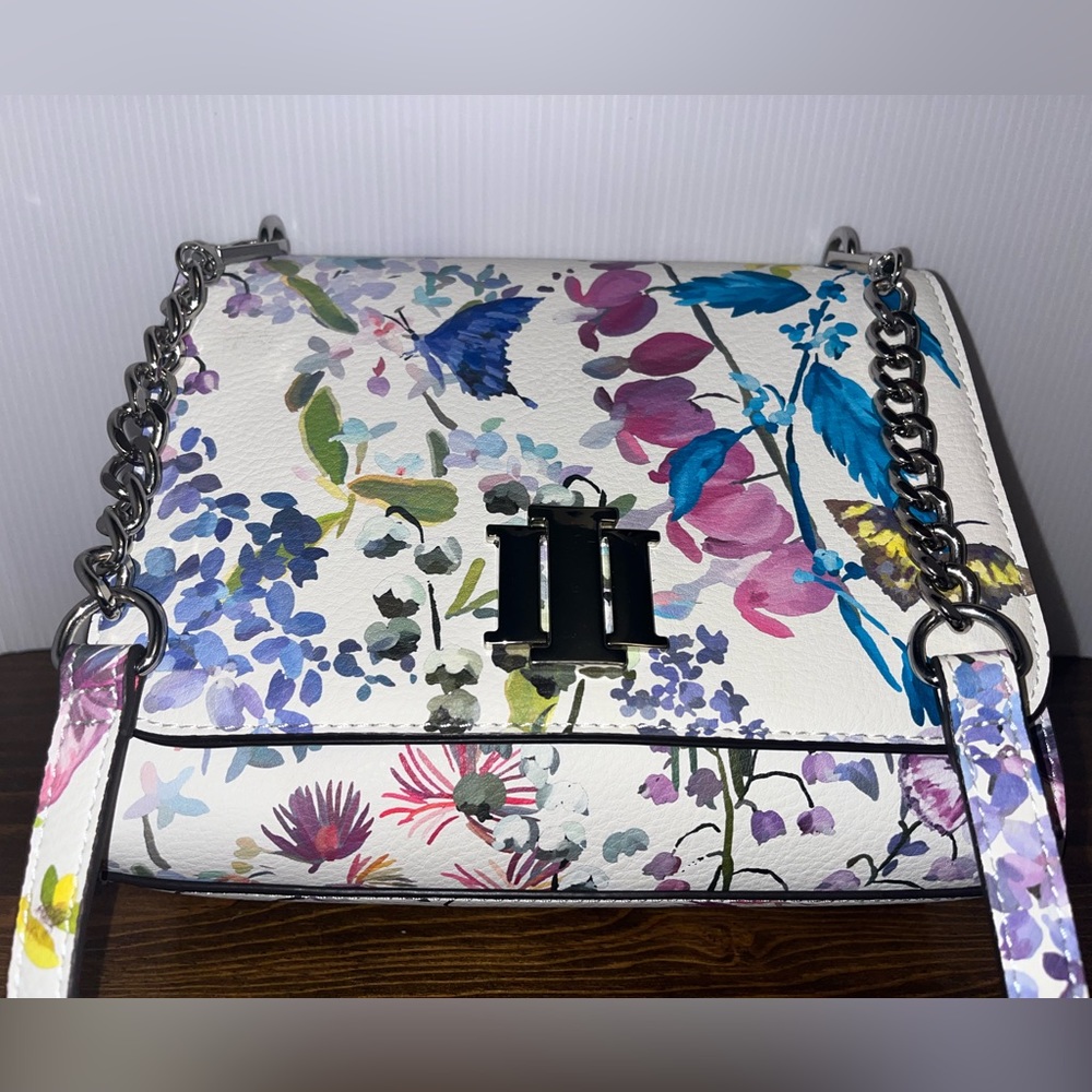 INC International Sibbell faux-leather crossbody shoulder bag -FLORAL PRINT